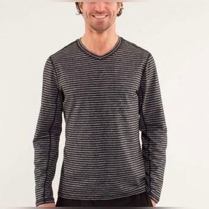 Lululemon Striped V Neck Long Sleeve